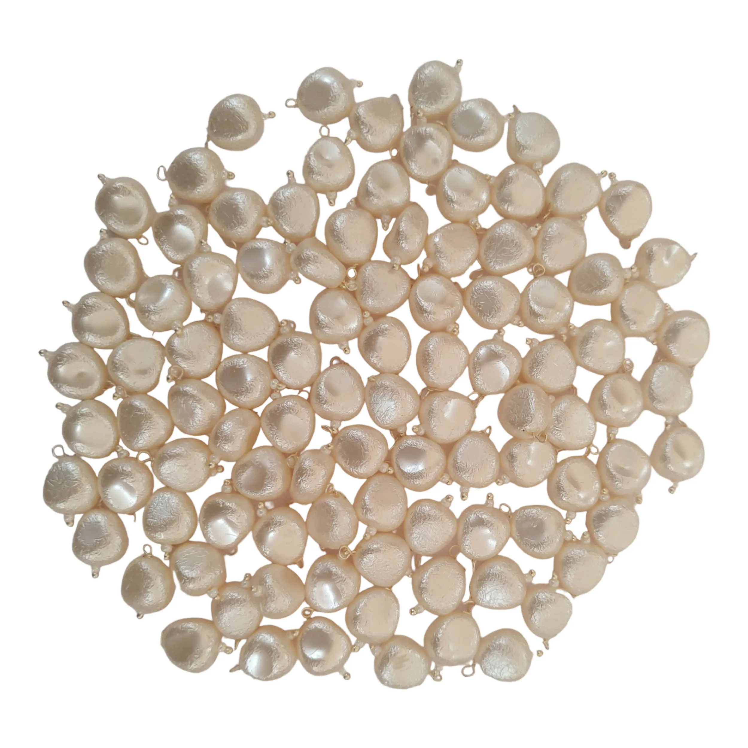 ✨ Teardrop Magic! 100Pcs White Seed Bead Charms with Drops ✨