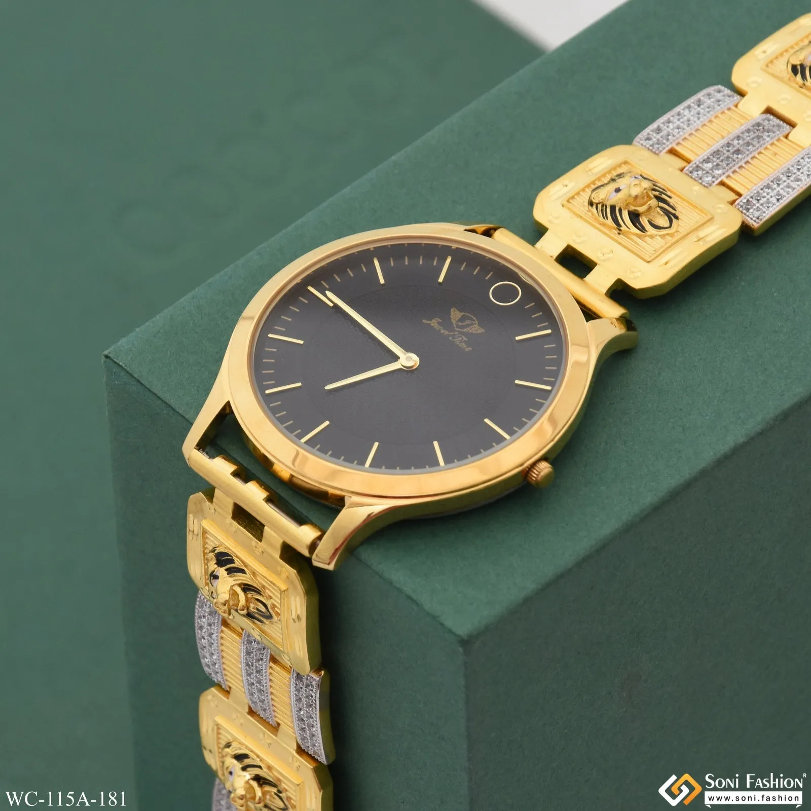 1 Gram Gold Plated Cool Design Superior Quality Watch for Men - Style A181