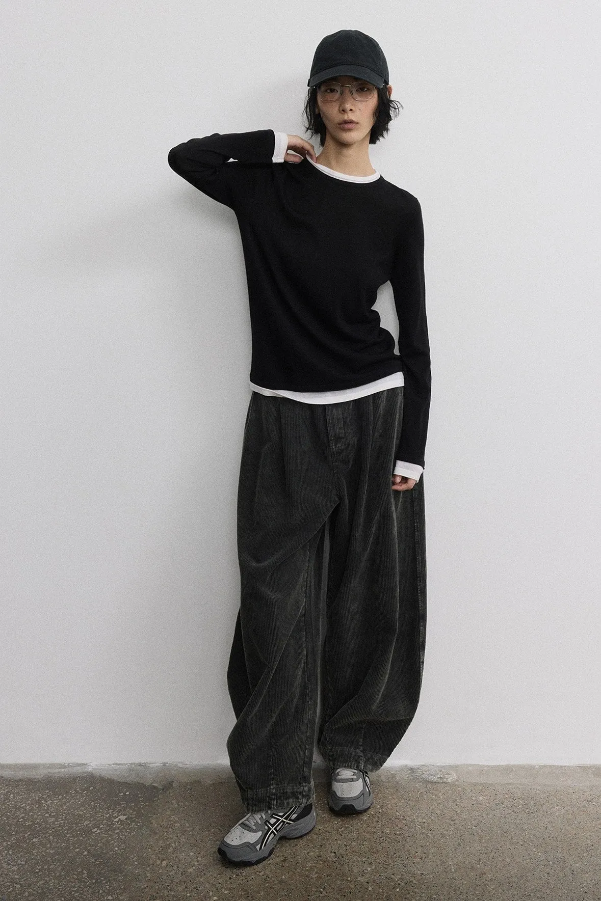 100% cotton corduroy banana pants | 3 color