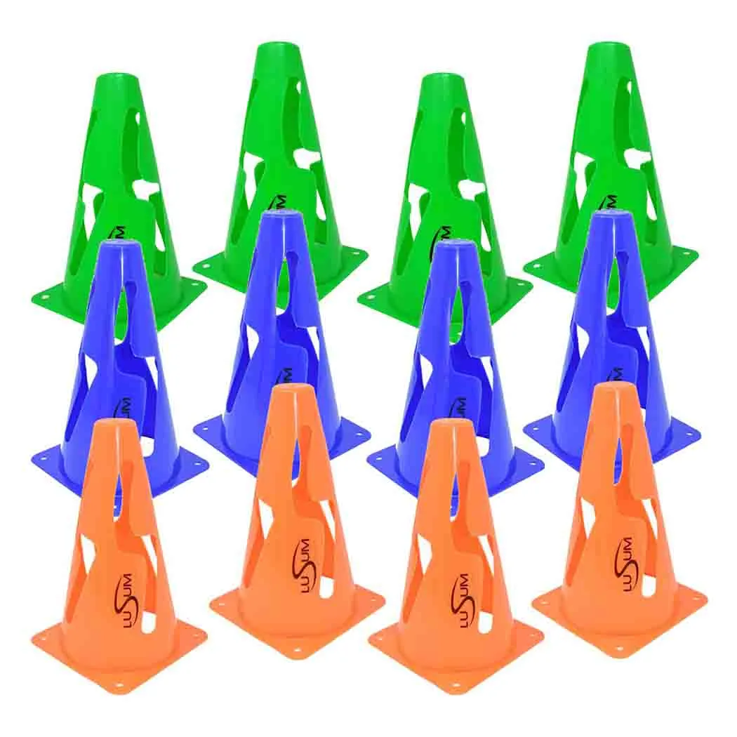 12 x Lusum Collapsible Sports Training Cones