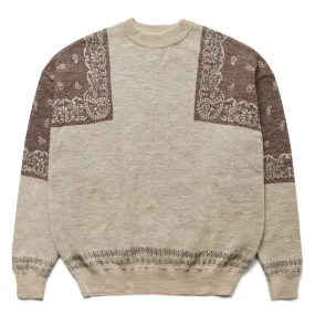 12G WOOL BANDANA CREW SWEATER