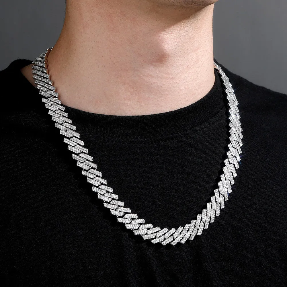 14mm Iced Full Micro Cuban Link Chain Hip Hop Jewelry Necklace for Men