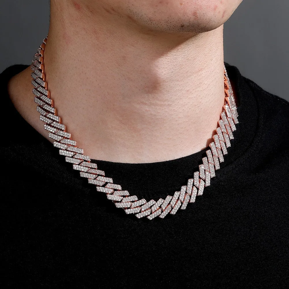 14mm Iced Full Micro Cuban Link Chain Hip Hop Jewelry Necklace for Men