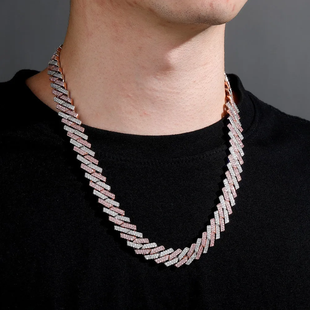 14mm Iced Full Micro Cuban Link Chain Hip Hop Jewelry Necklace for Men