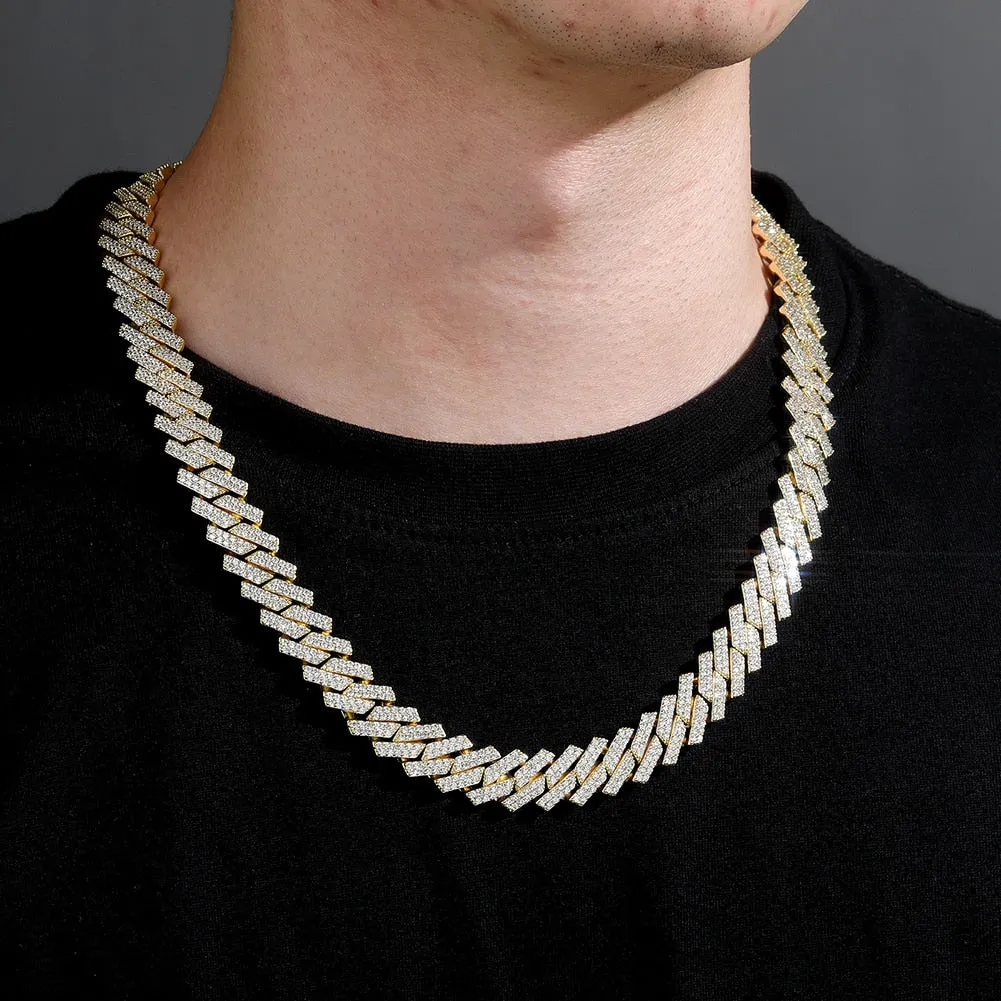 14mm Iced Full Micro Cuban Link Chain Hip Hop Jewelry Necklace for Men