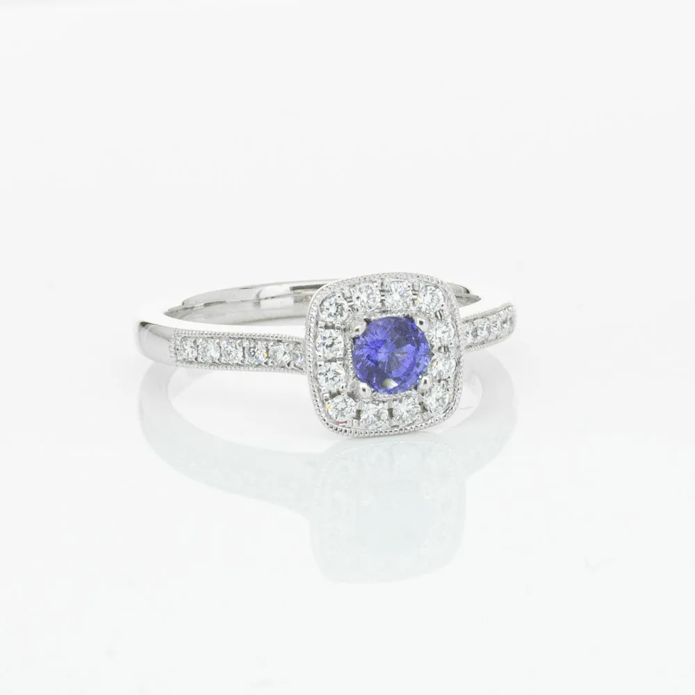 18ct White Gold .38ct Sapphire & Diamond Aurora Ring