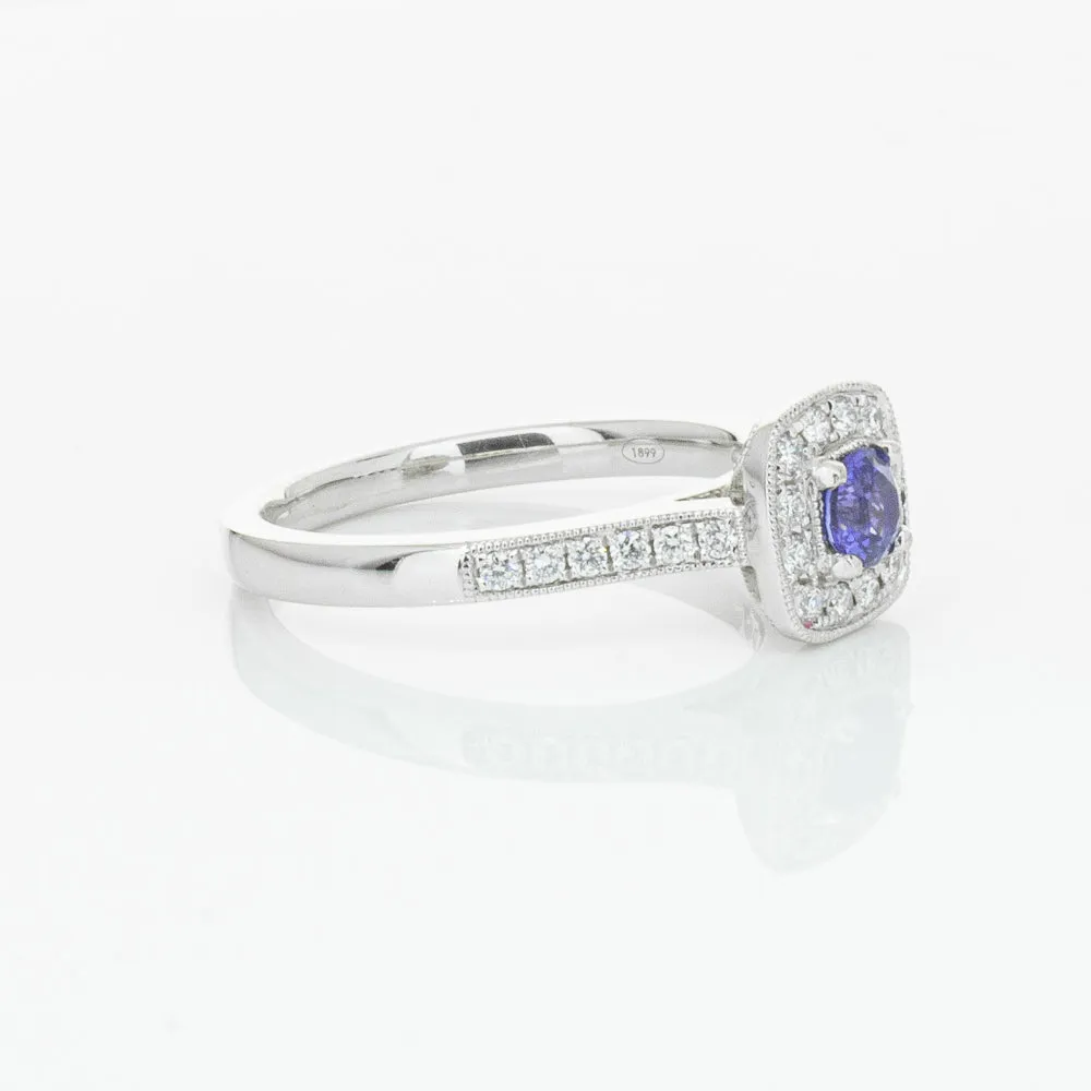 18ct White Gold .38ct Sapphire & Diamond Aurora Ring