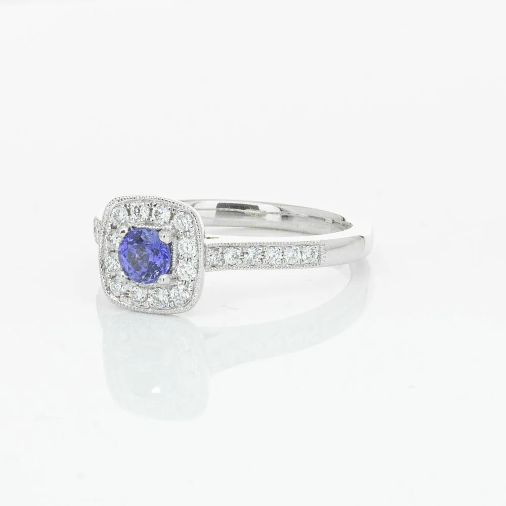 18ct White Gold .38ct Sapphire & Diamond Aurora Ring