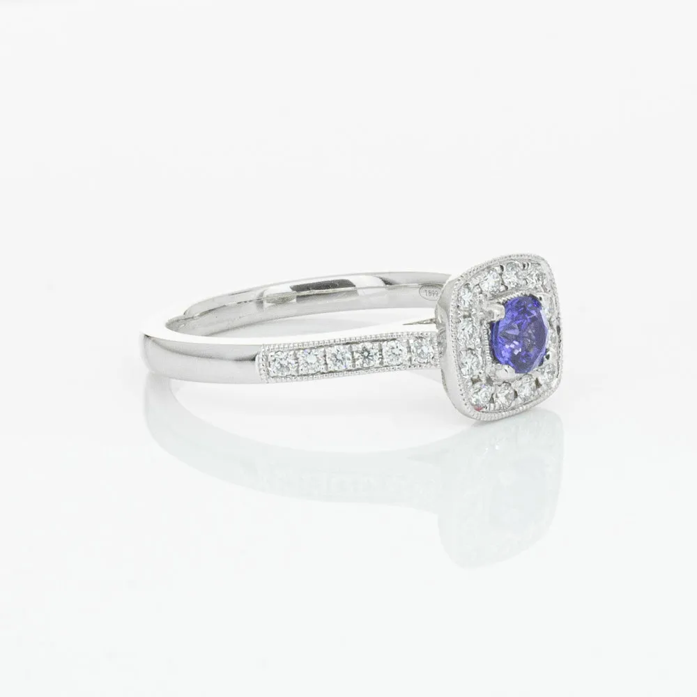 18ct White Gold .38ct Sapphire & Diamond Aurora Ring