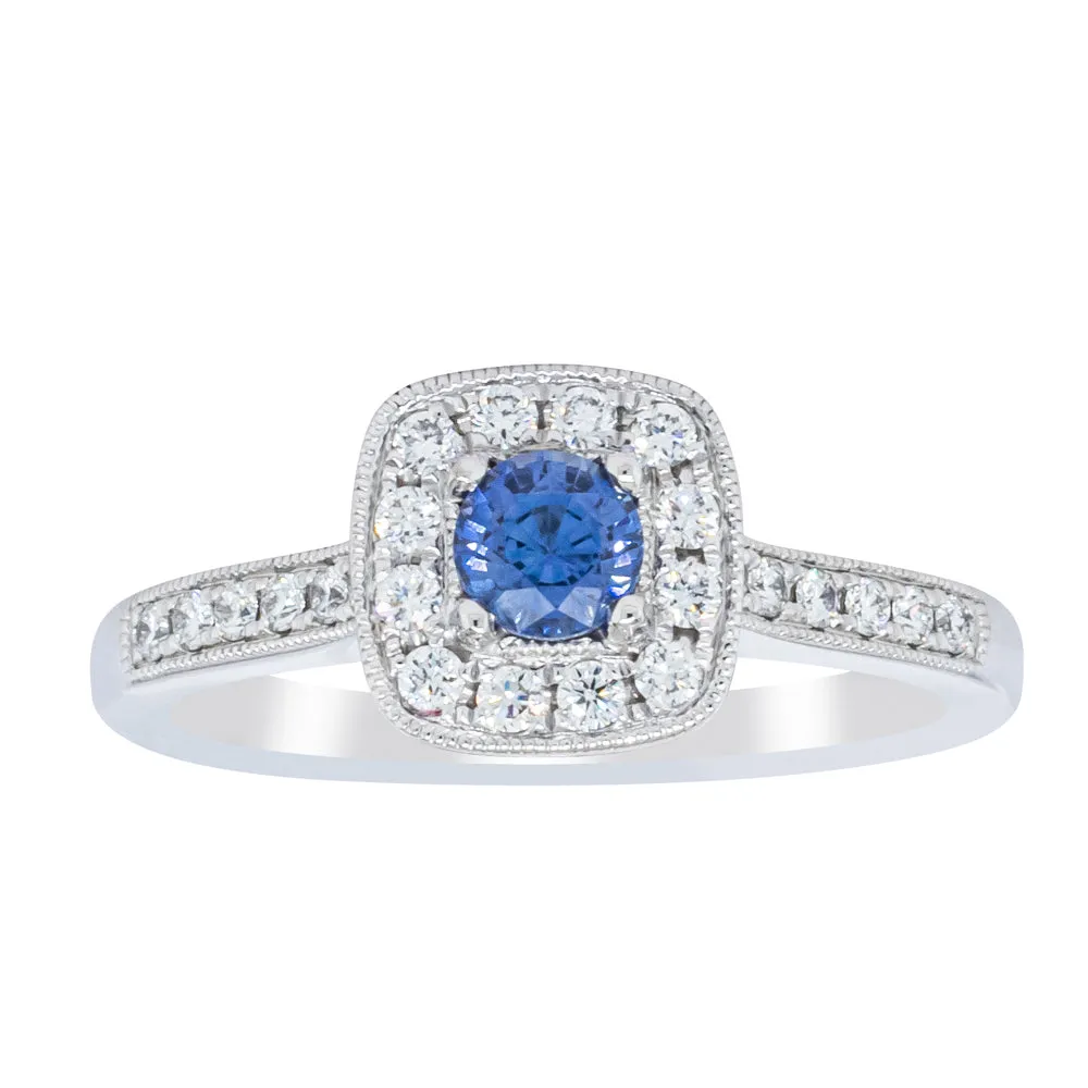 18ct White Gold .38ct Sapphire & Diamond Aurora Ring