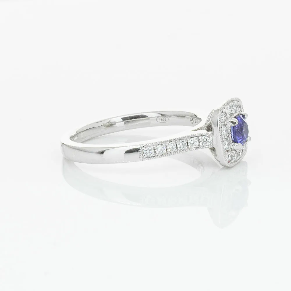 18ct White Gold .38ct Sapphire & Diamond Aurora Ring