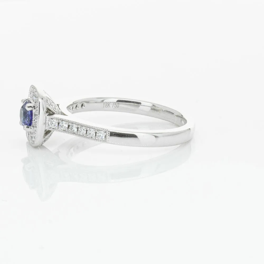 18ct White Gold .38ct Sapphire & Diamond Aurora Ring