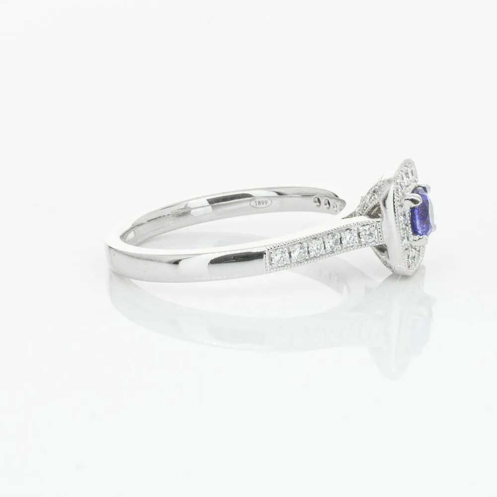 18ct White Gold .38ct Sapphire & Diamond Aurora Ring