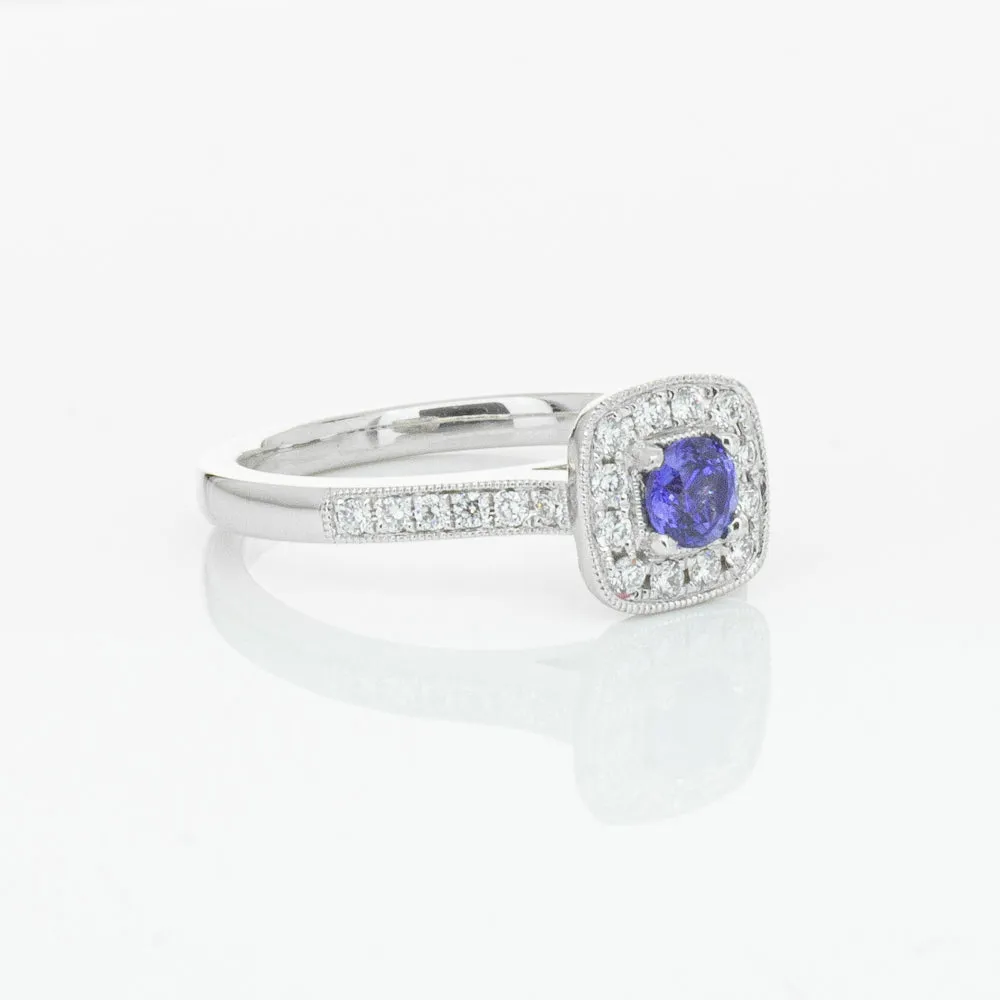 18ct White Gold .38ct Sapphire & Diamond Aurora Ring