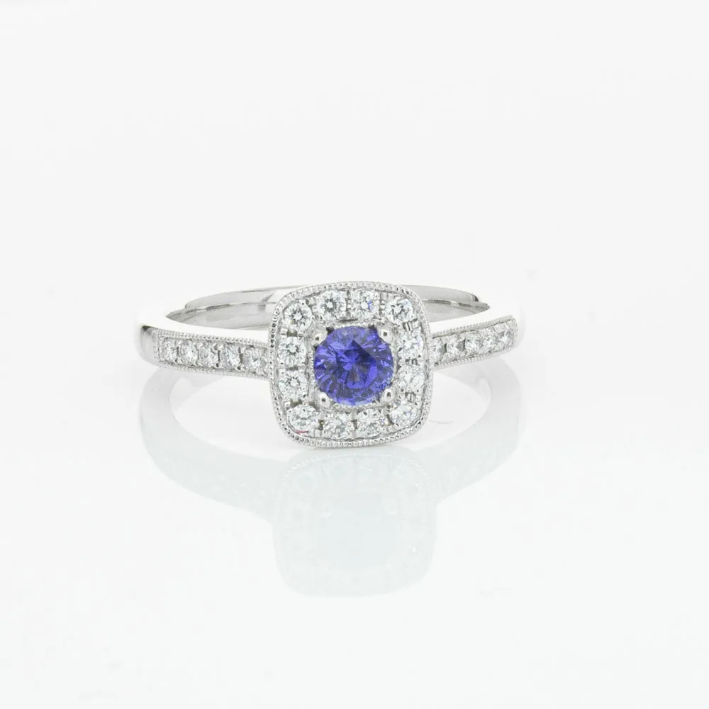 18ct White Gold .38ct Sapphire & Diamond Aurora Ring