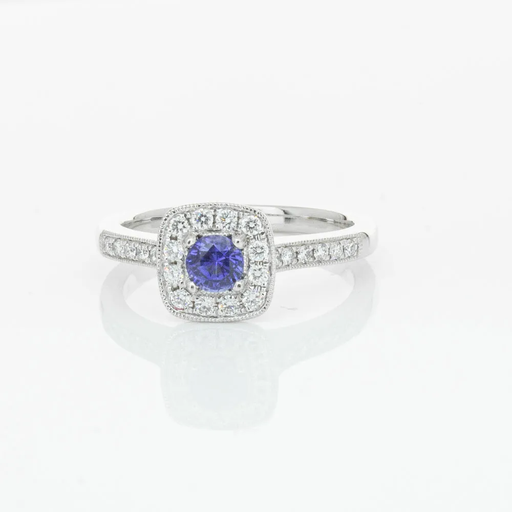 18ct White Gold .38ct Sapphire & Diamond Aurora Ring