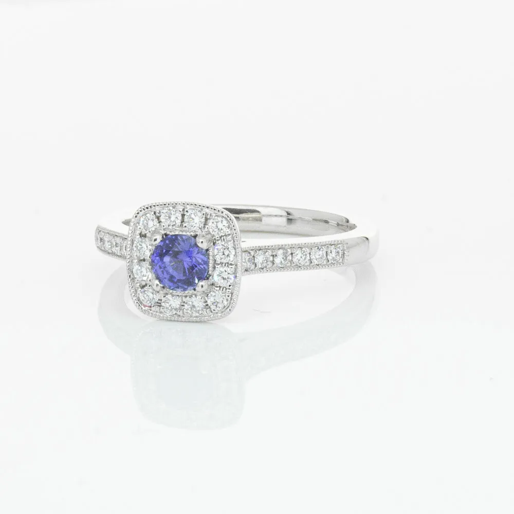 18ct White Gold .38ct Sapphire & Diamond Aurora Ring