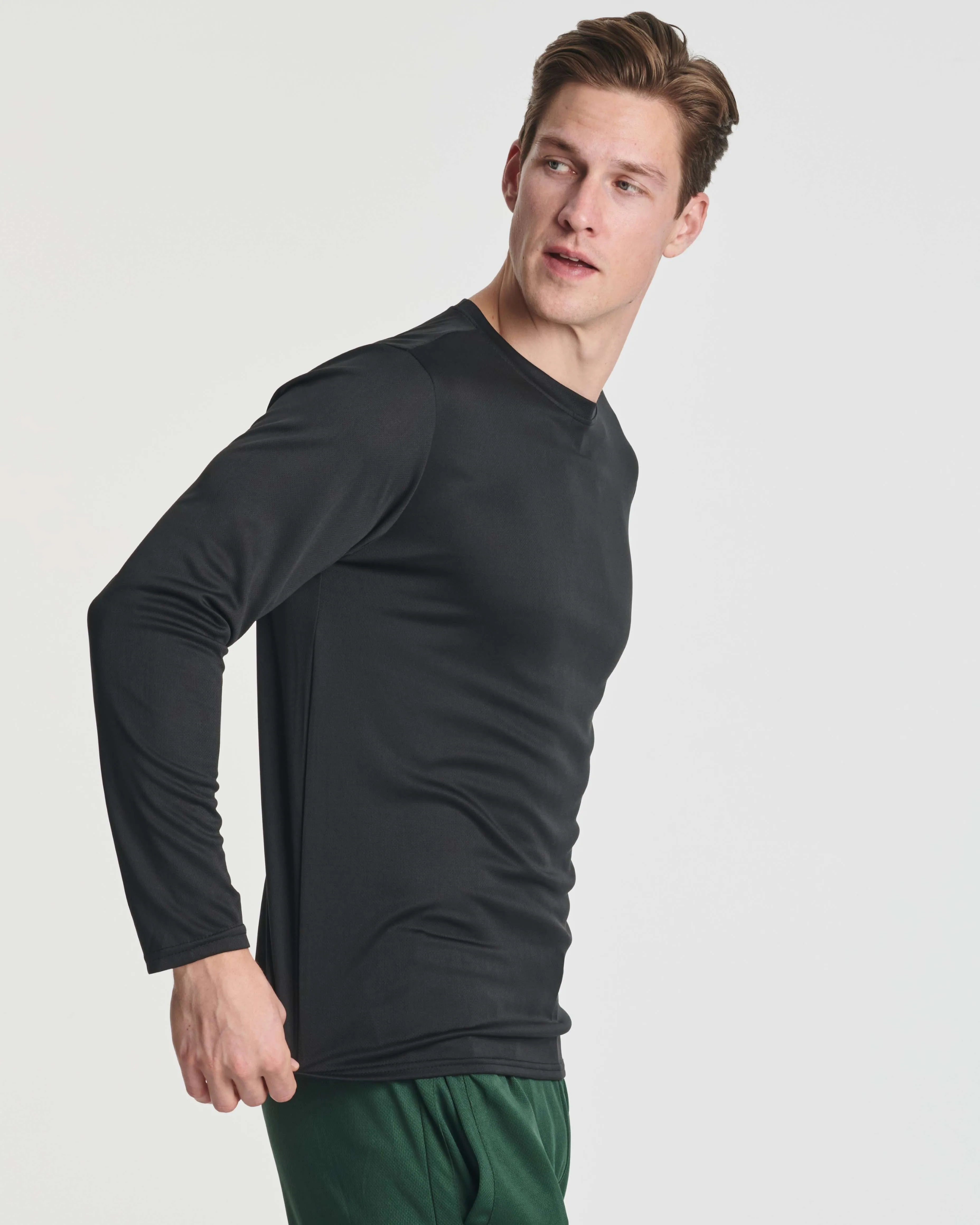 3 Pack: Mens Mesh Long Sleeve Active T-Shirt