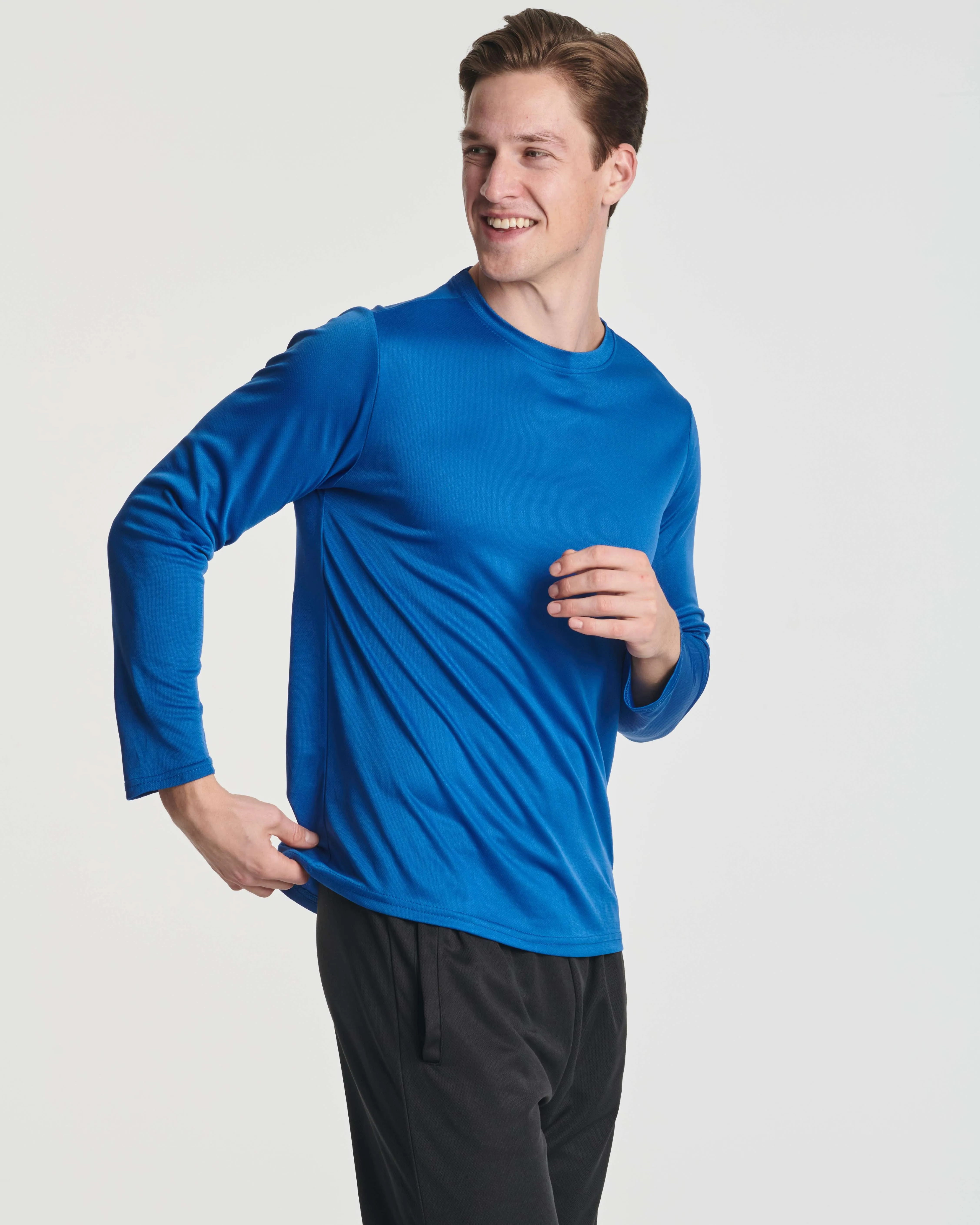 3 Pack: Mens Mesh Long Sleeve Active T-Shirt