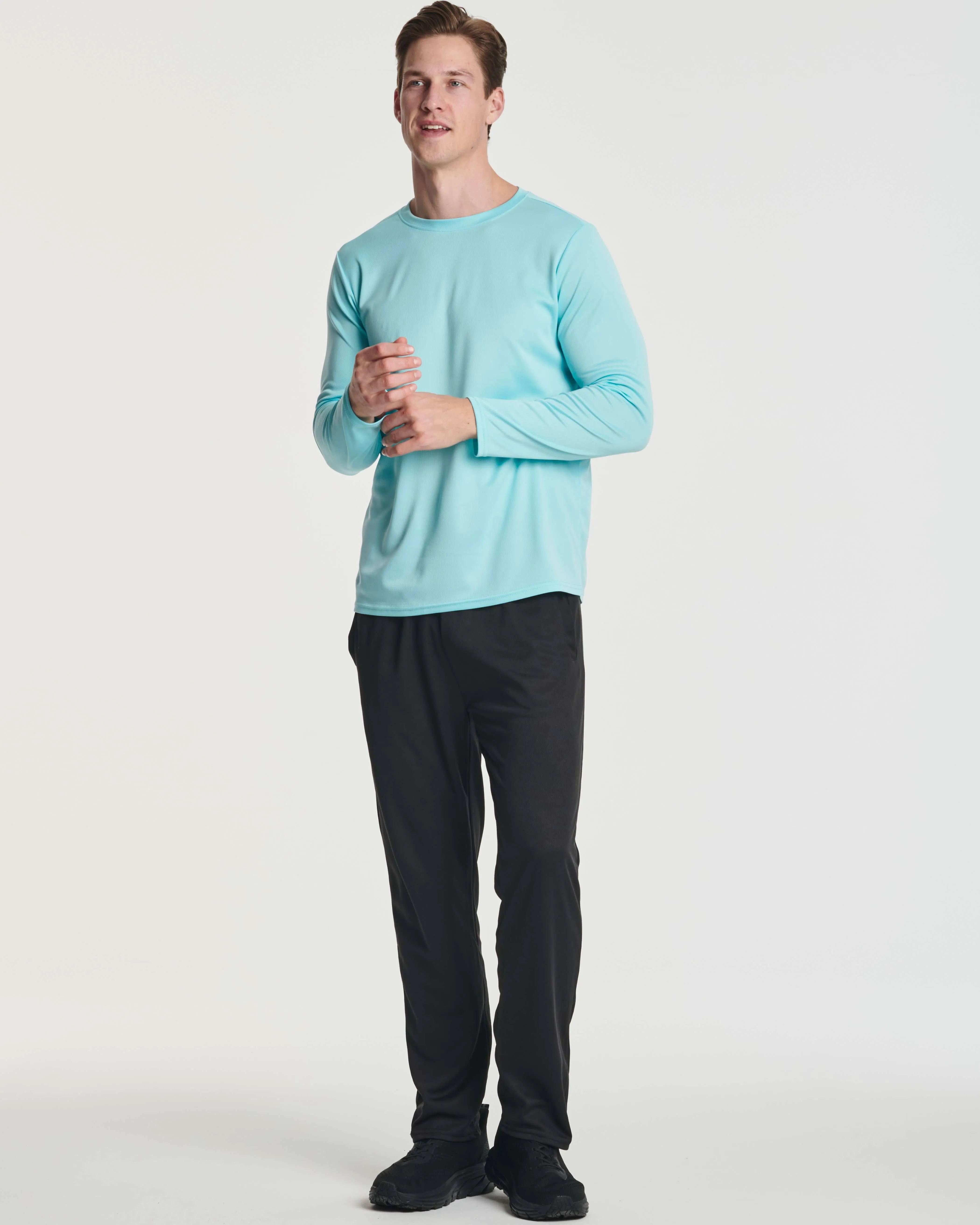 3 Pack: Mens Mesh Long Sleeve Active T-Shirt