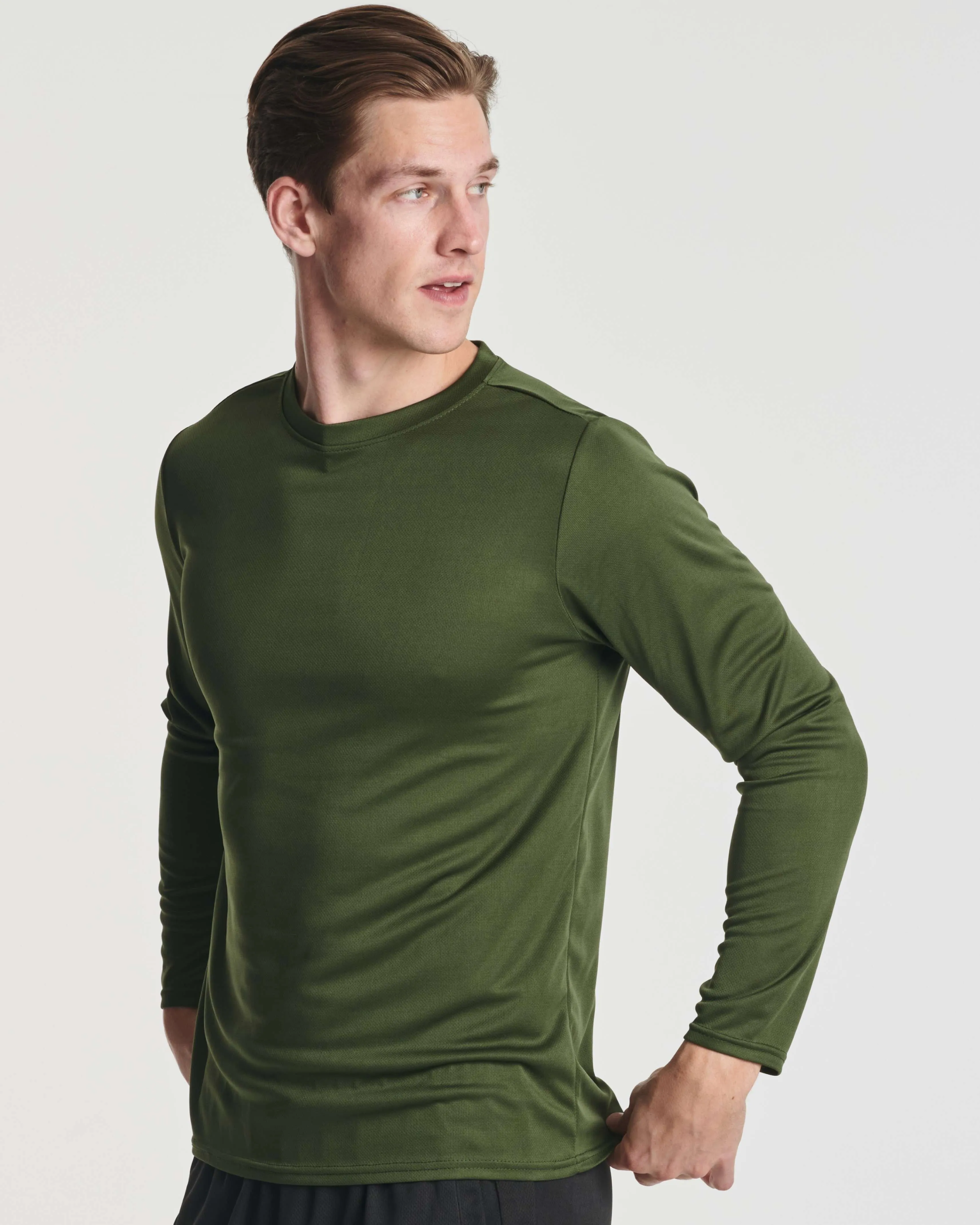 3 Pack: Mens Mesh Long Sleeve Active T-Shirt