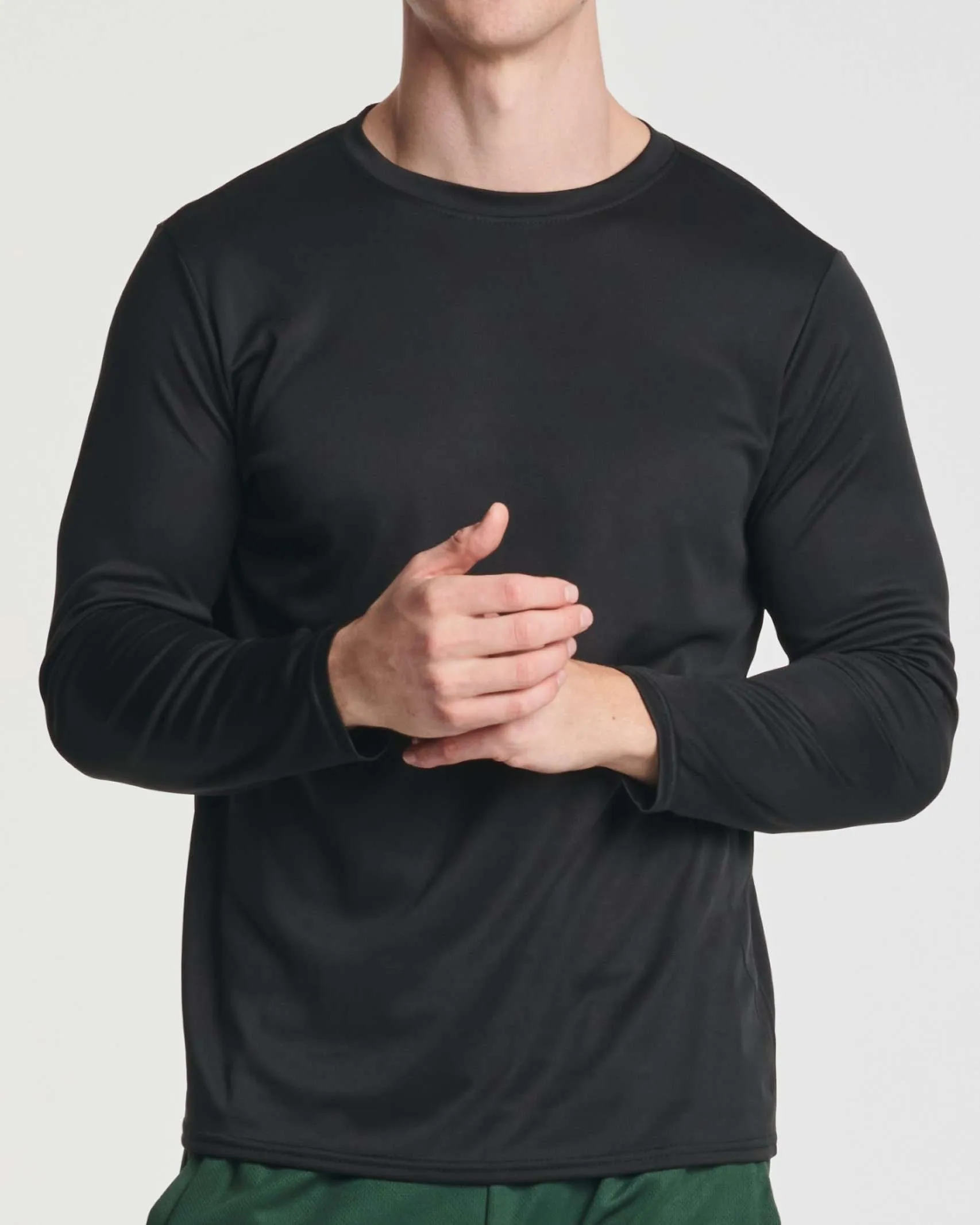 3 Pack: Mens Mesh Long Sleeve Active T-Shirt