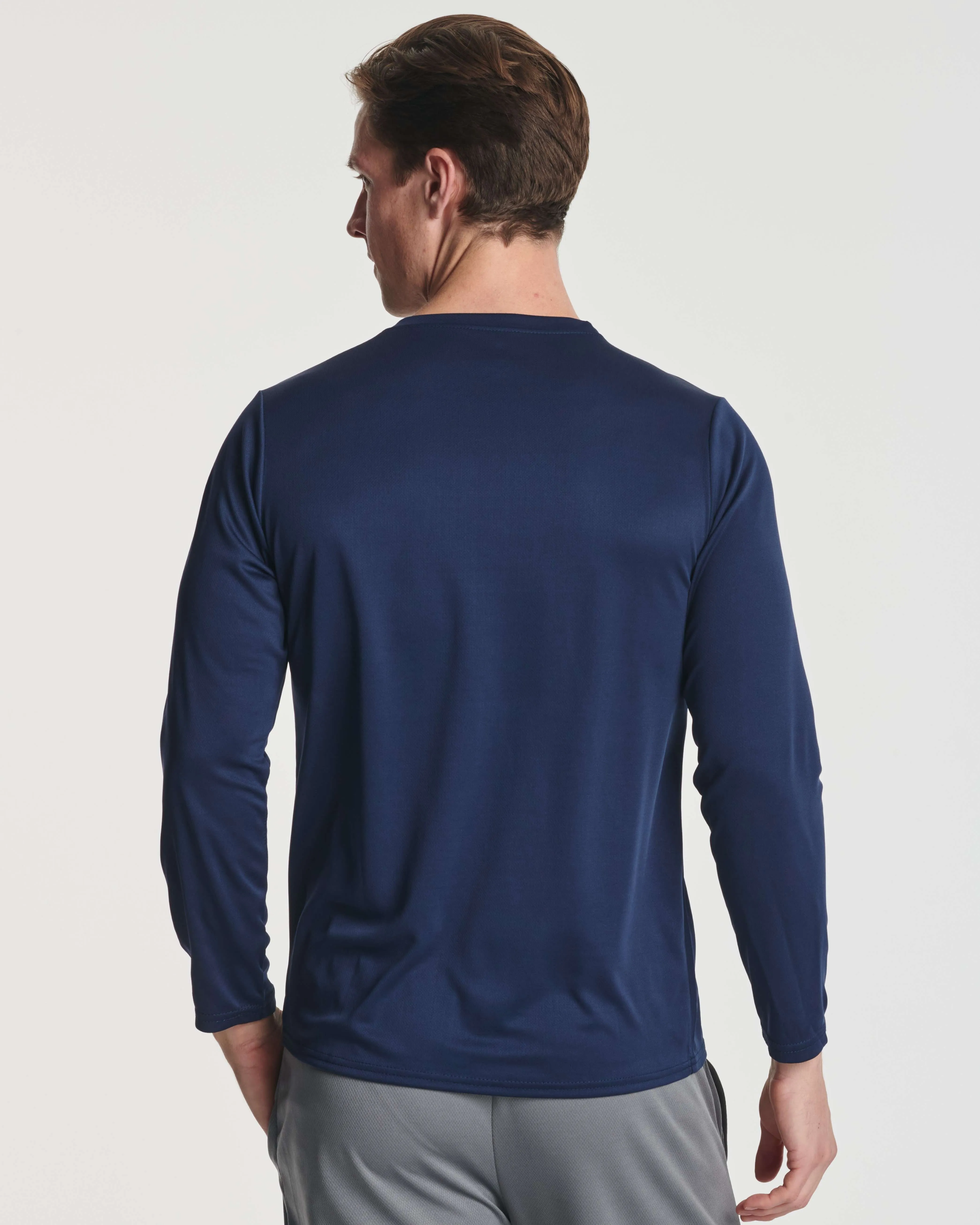 3 Pack: Mens Mesh Long Sleeve Active T-Shirt