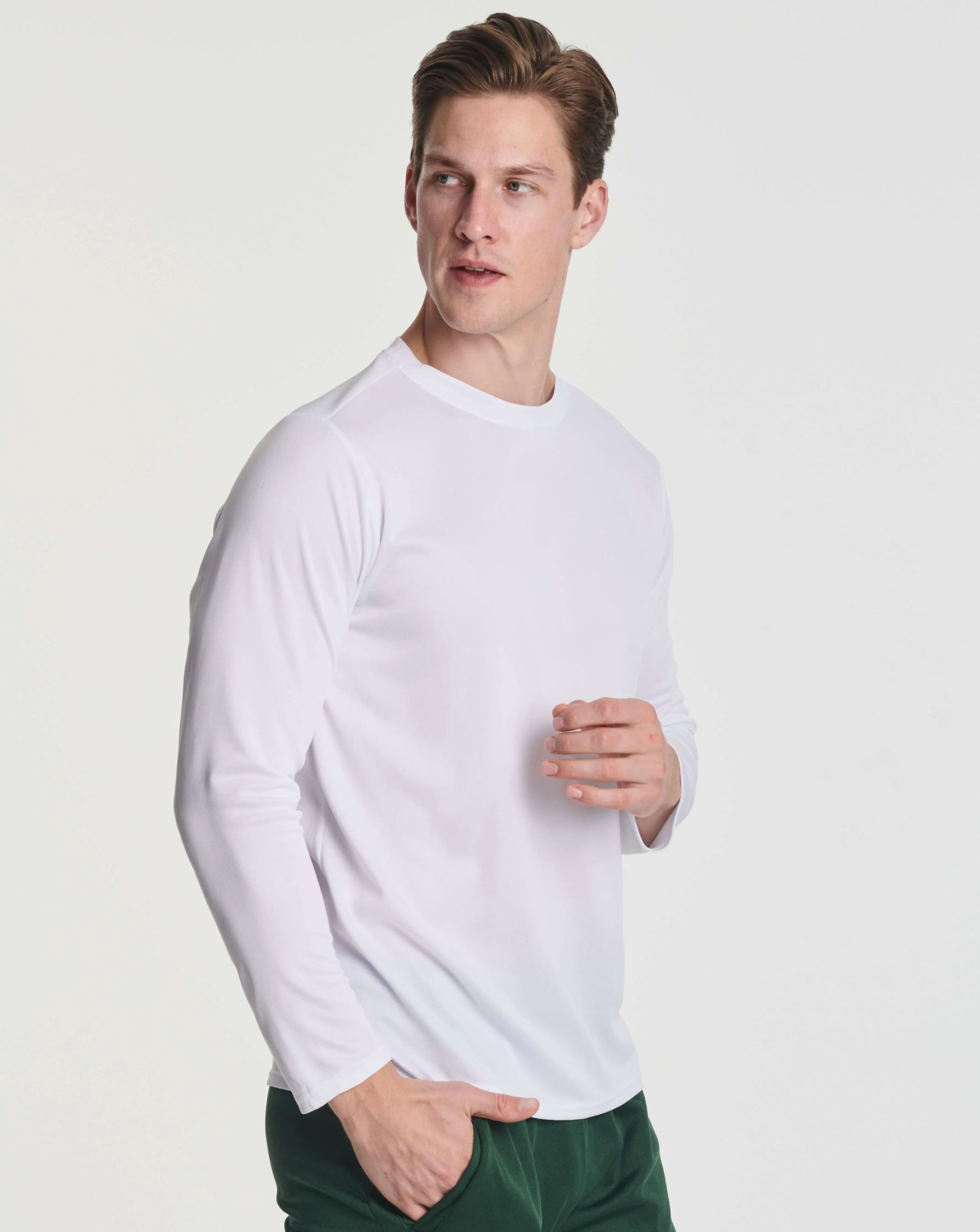 3 Pack: Mens Mesh Long Sleeve Active T-Shirt