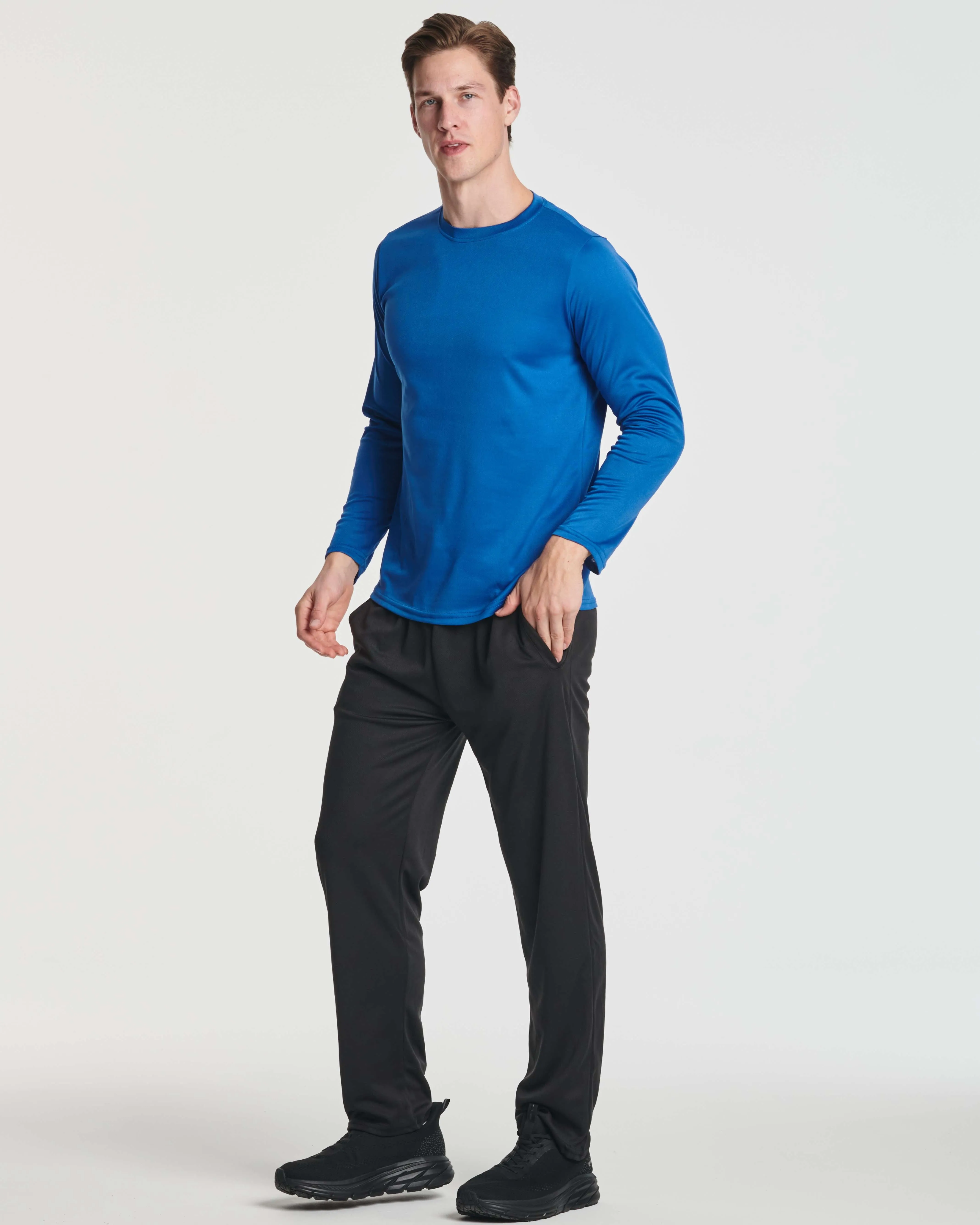 3 Pack: Mens Mesh Long Sleeve Active T-Shirt