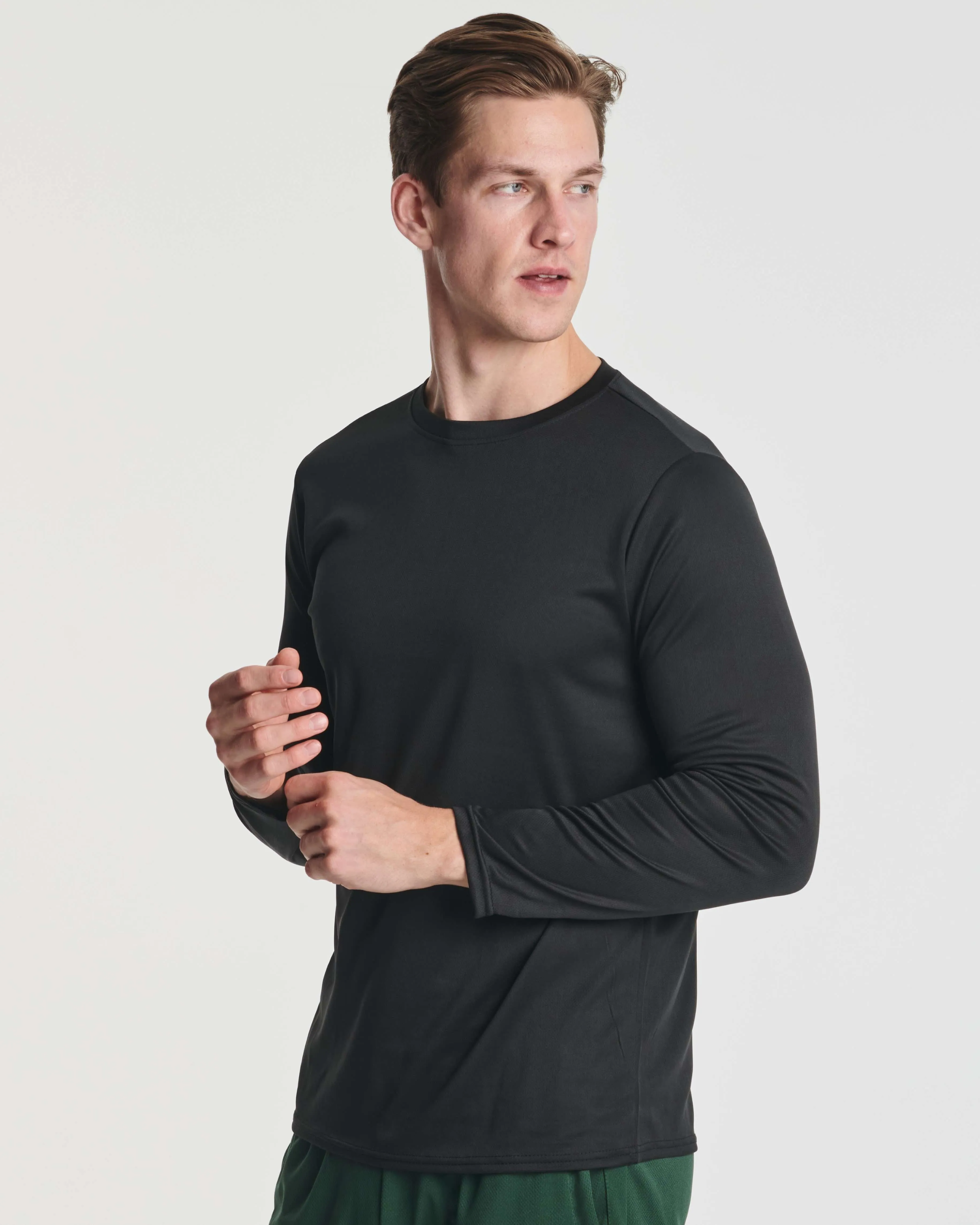 3 Pack: Mens Mesh Long Sleeve Active T-Shirt