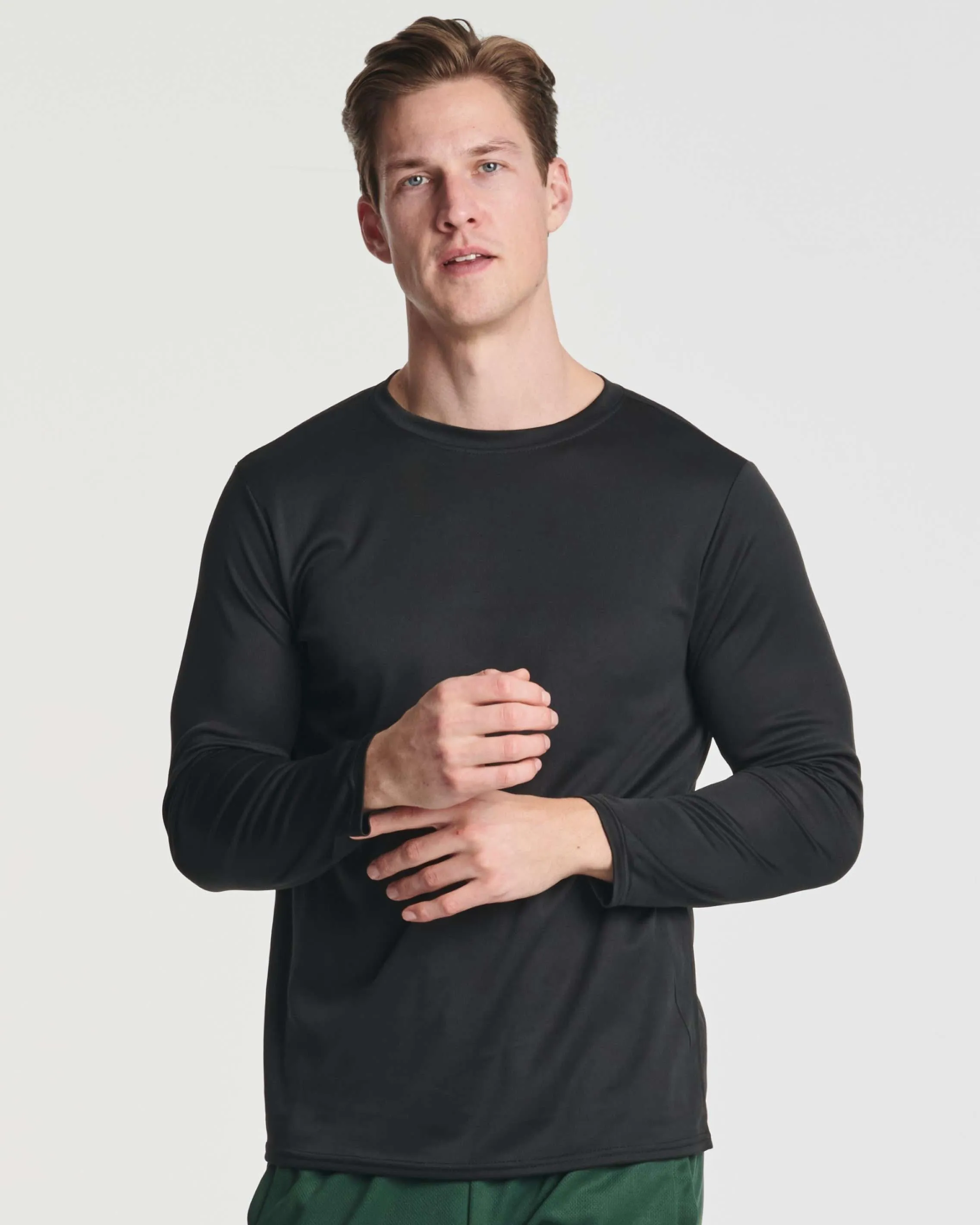 3 Pack: Mens Mesh Long Sleeve Active T-Shirt