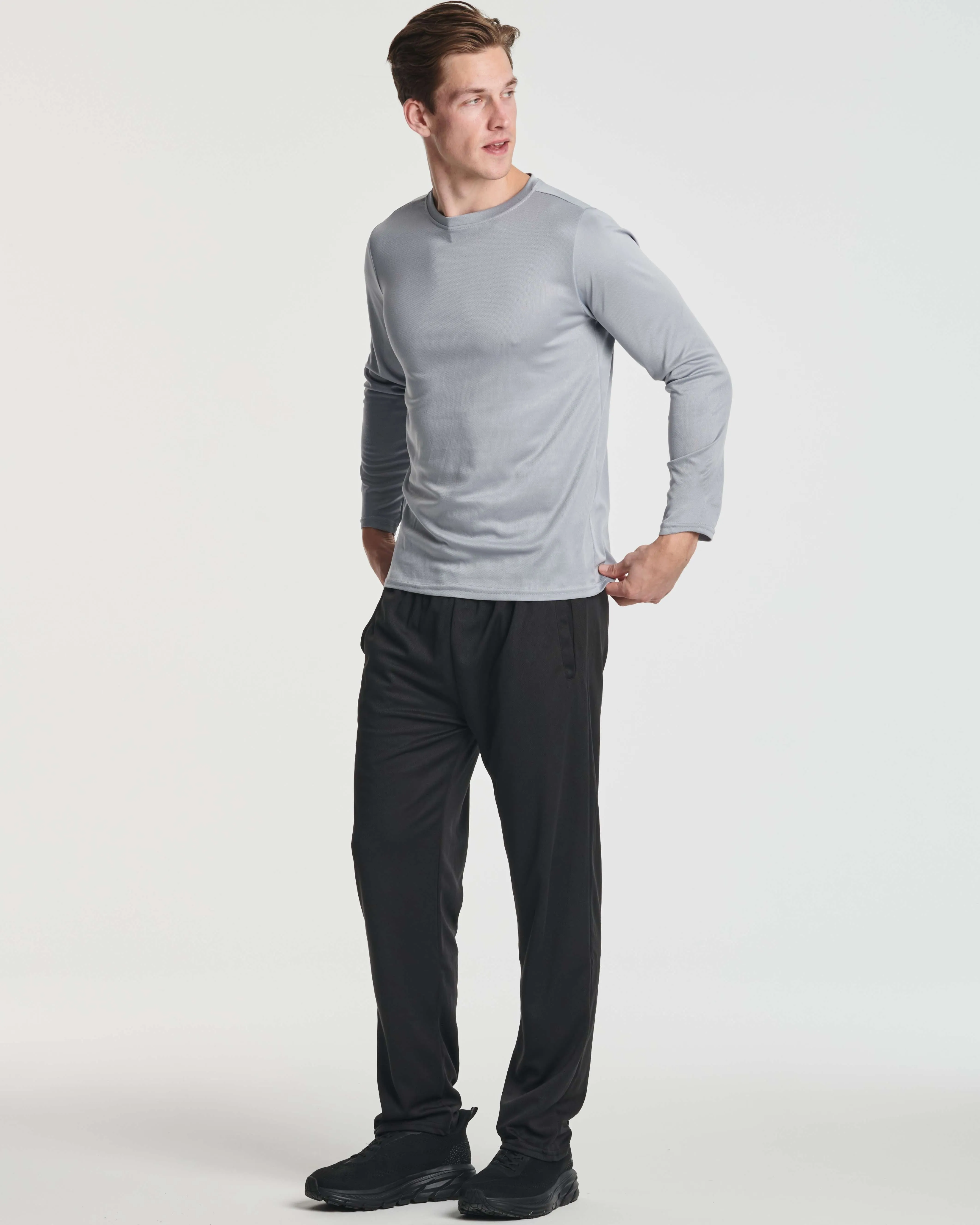 3 Pack: Mens Mesh Long Sleeve Active T-Shirt