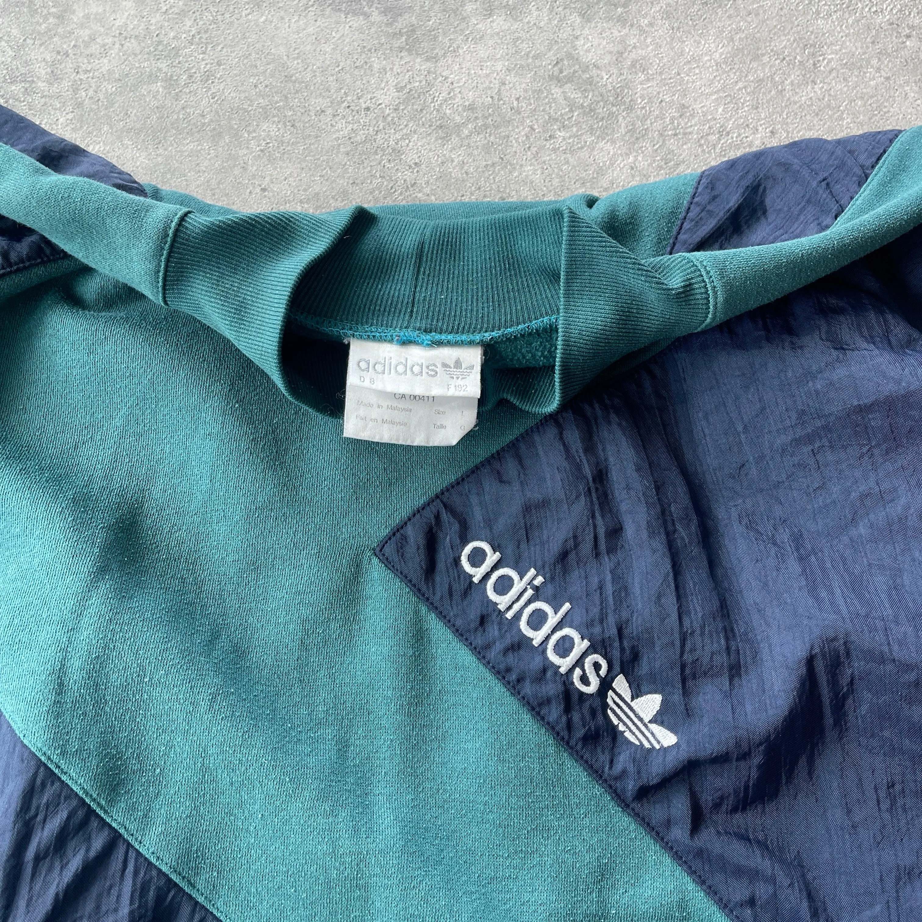 Adidas 1990s heavyweight colour block sweatshirt (L)