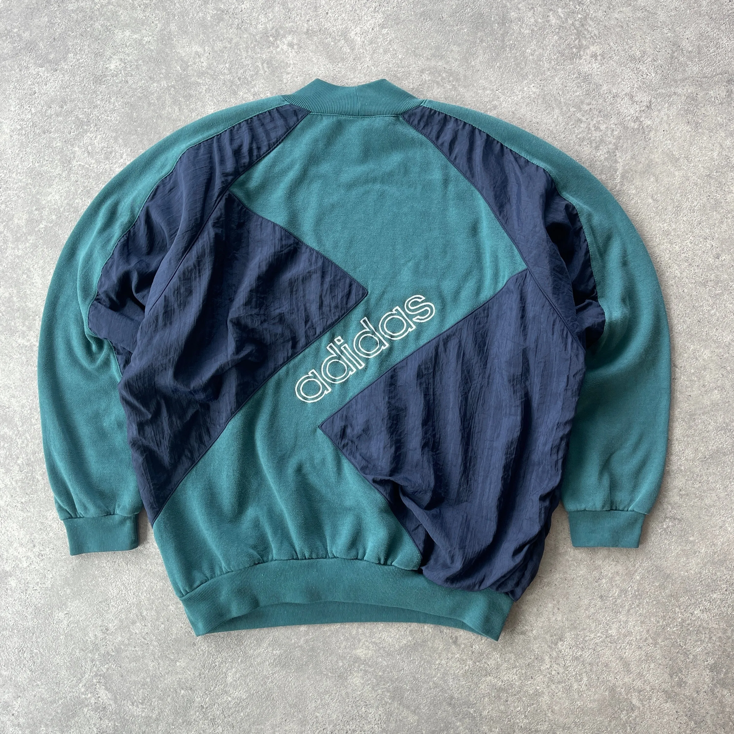 Adidas 1990s heavyweight colour block sweatshirt (L)