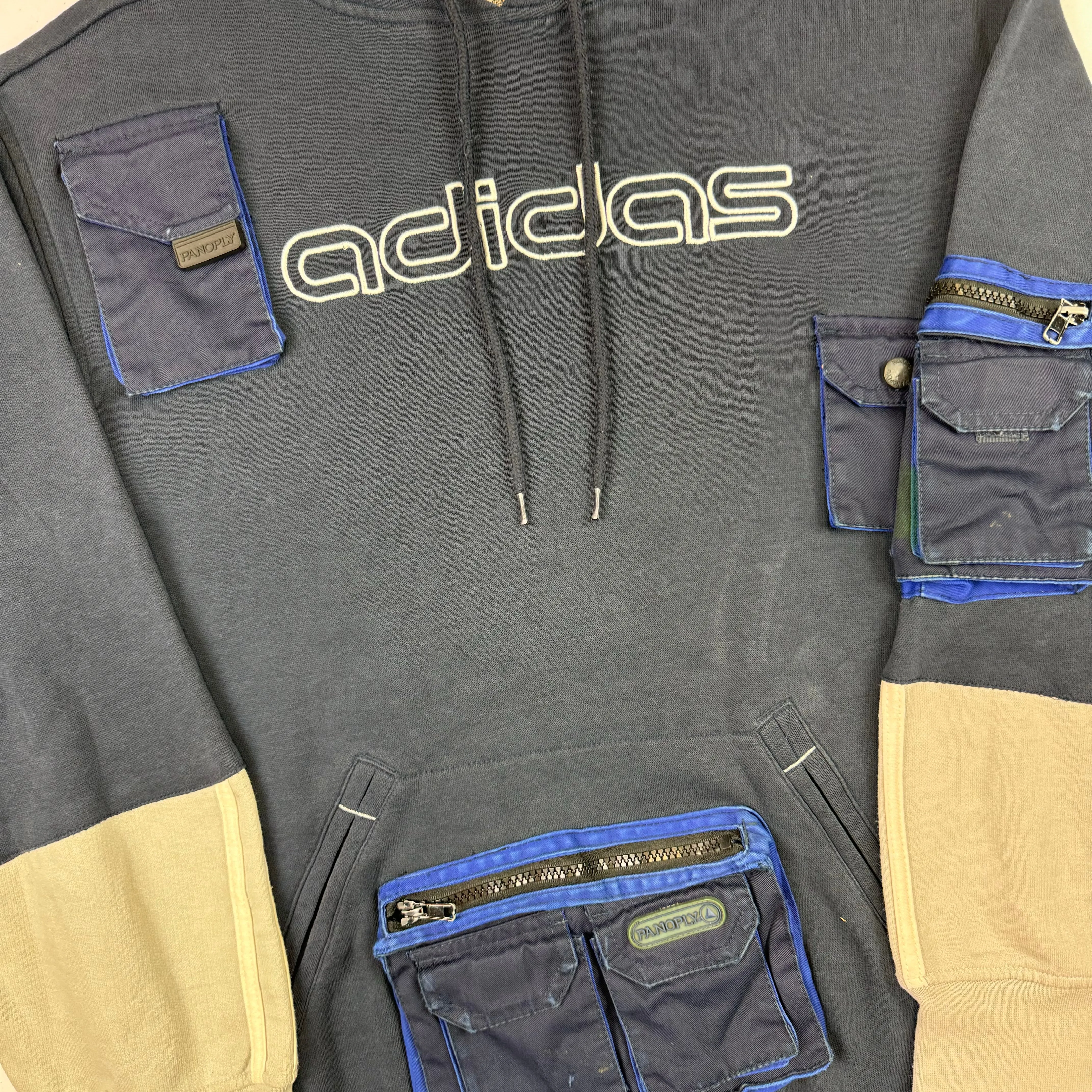 Adidas Custom Reworked Tactical Hooded Sweatshirt Navy