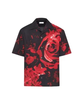 ALEXANDER MCQUEEN Floral Wax Print Cotton Shirt