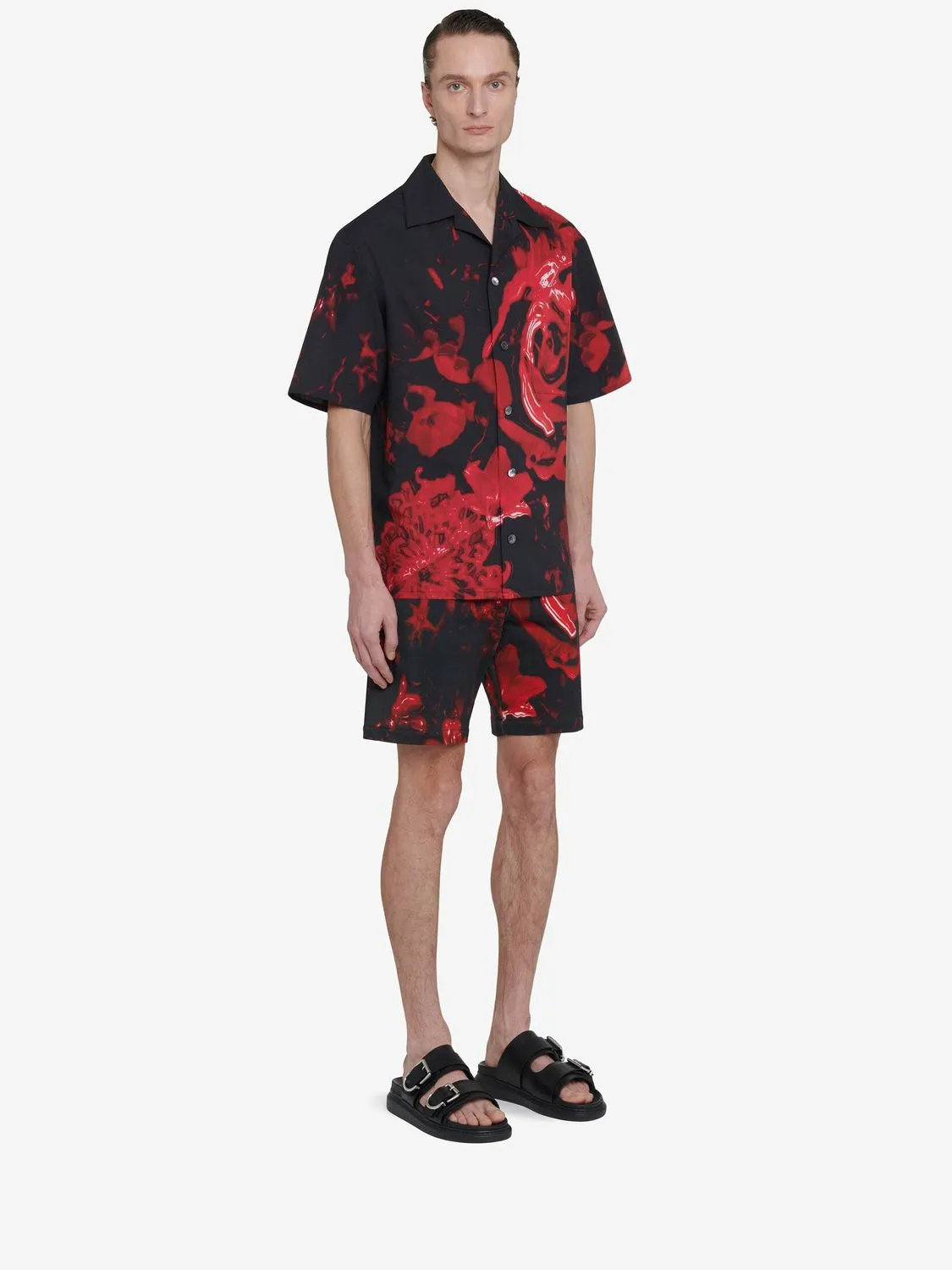 ALEXANDER MCQUEEN Floral Wax Print Cotton Shirt