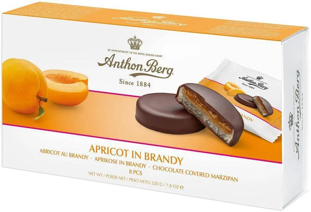 Anthon Berg Apricot in Brandy 220g, 8-Pack