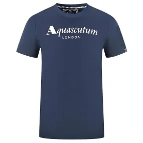 Aquascutum Elegant Cotton Tee with Iconic Flag Men's Detail