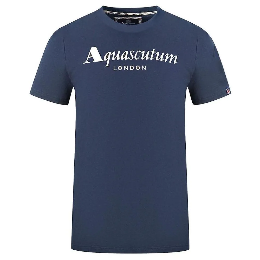 Aquascutum Elegant Cotton Tee with Iconic Flag Men's Detail