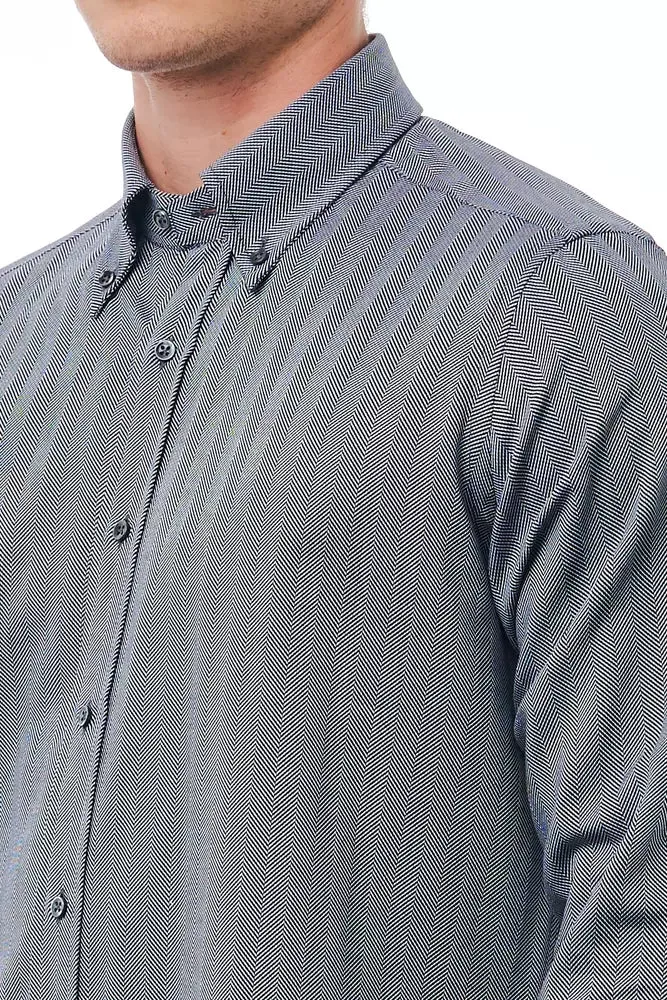 Bagutta Blue Cotton Men Men's Shirt