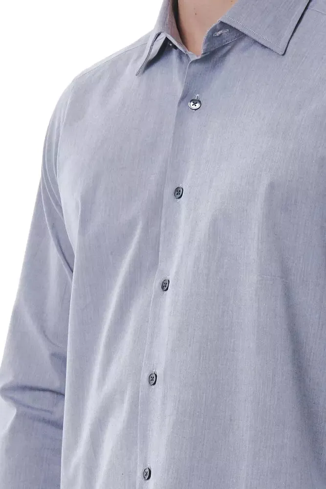 Bagutta Gray Cotton Men Men's Shirt