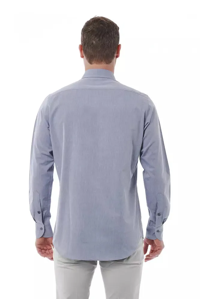 Bagutta Gray Cotton Men Men's Shirt