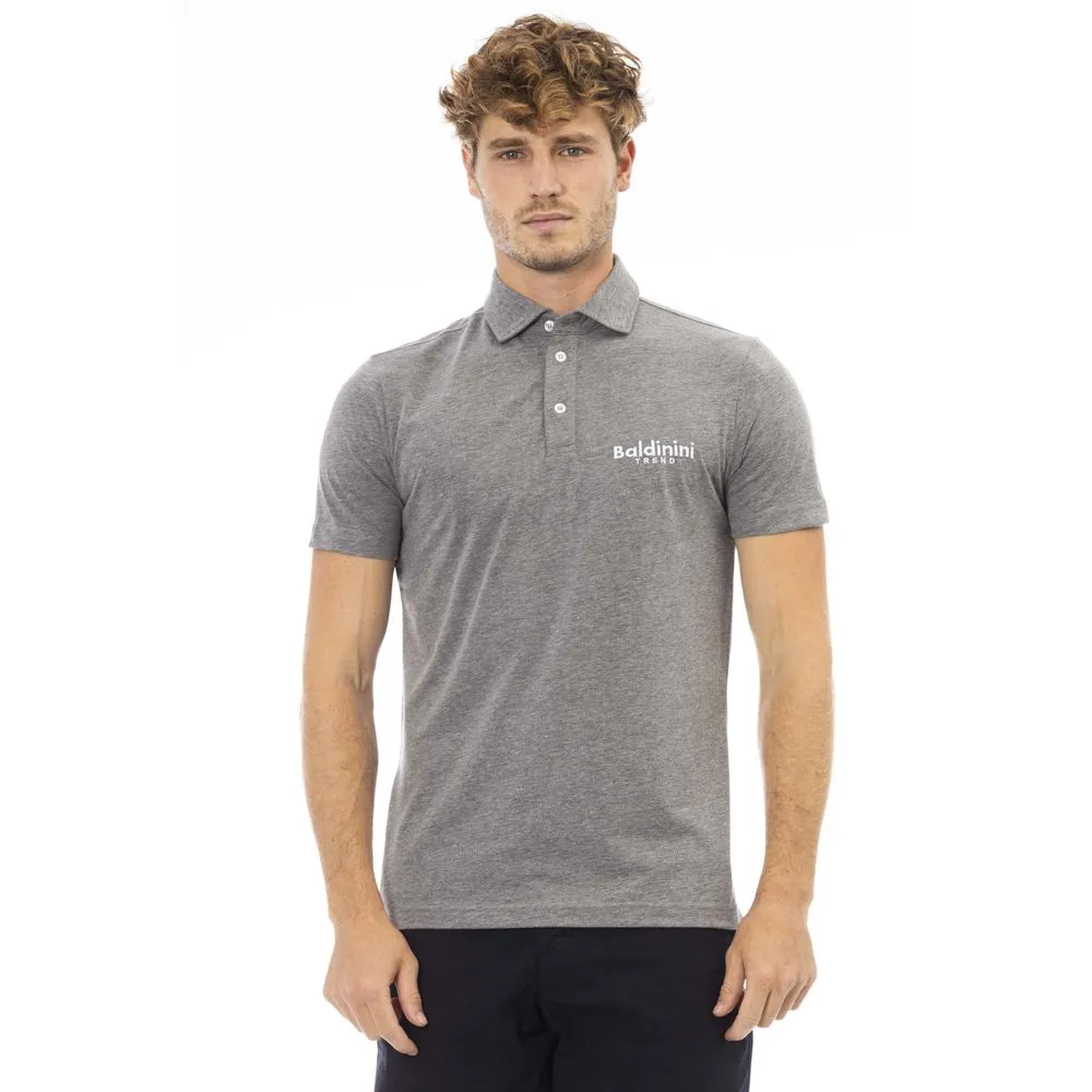 Baldinini Trend Gray Cotton Men Men's Polo