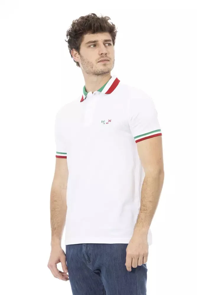 Baldinini Trend White Cotton Men Men's Polo