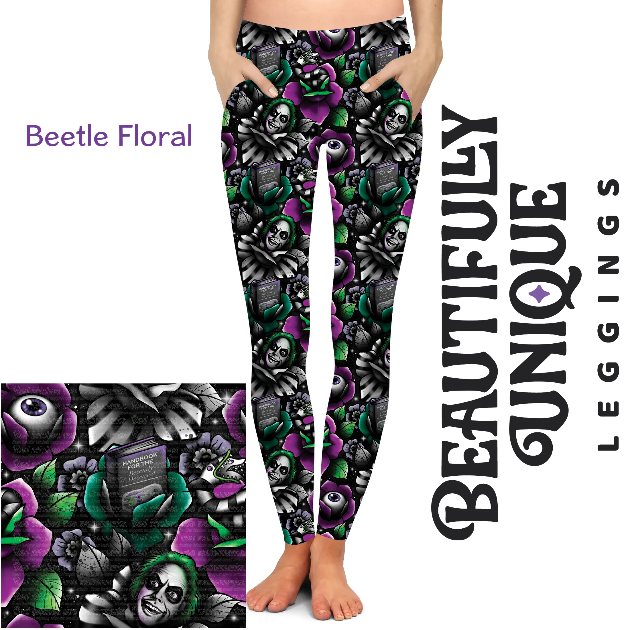 Beetle Floral (Semi-Exclusive) - Pocket Leggings