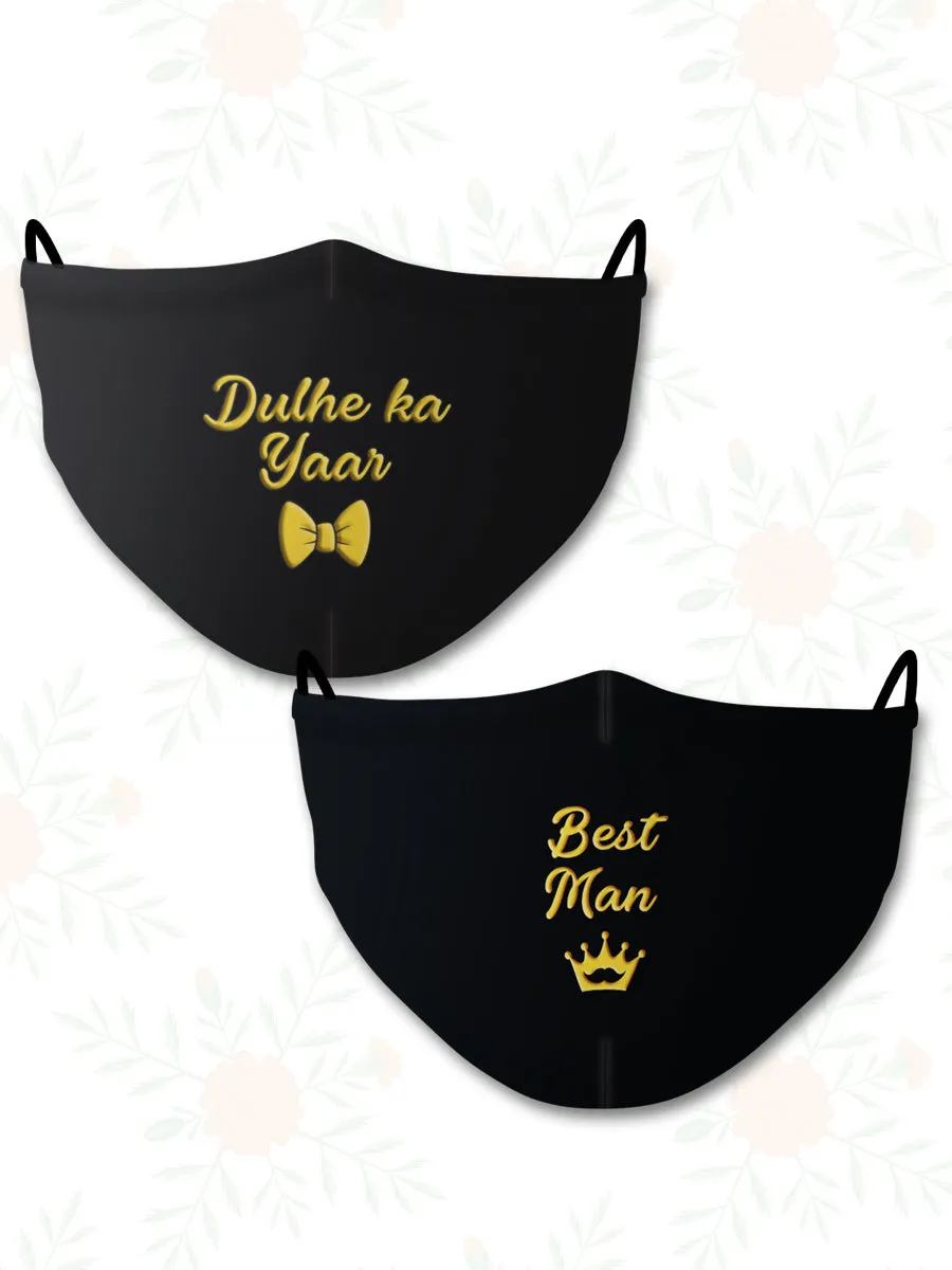 Best Man   Dulhe ka Yaar (Set of 2) Wedding Face Mask