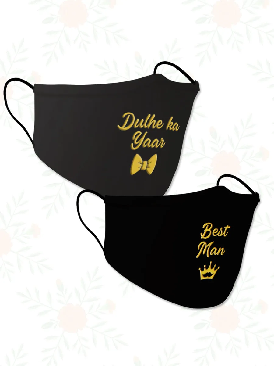 Best Man   Dulhe ka Yaar (Set of 2) Wedding Face Mask