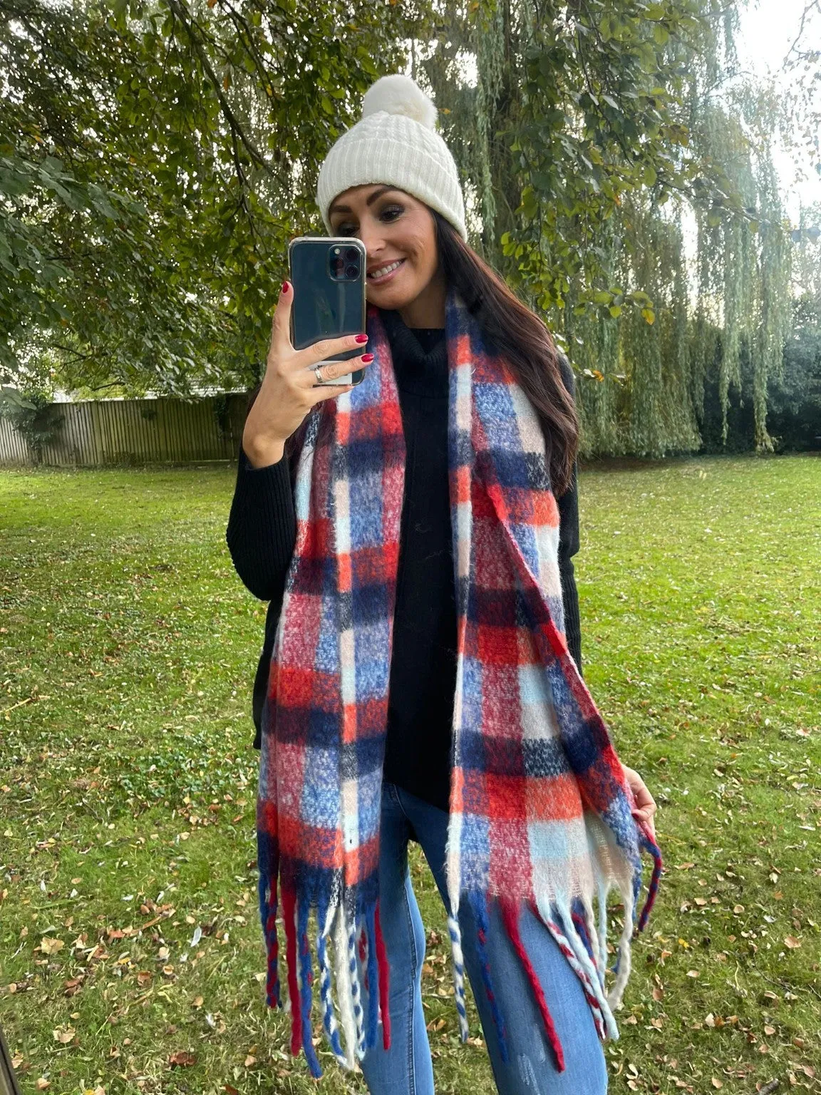 Big Checked Cosy Scarf