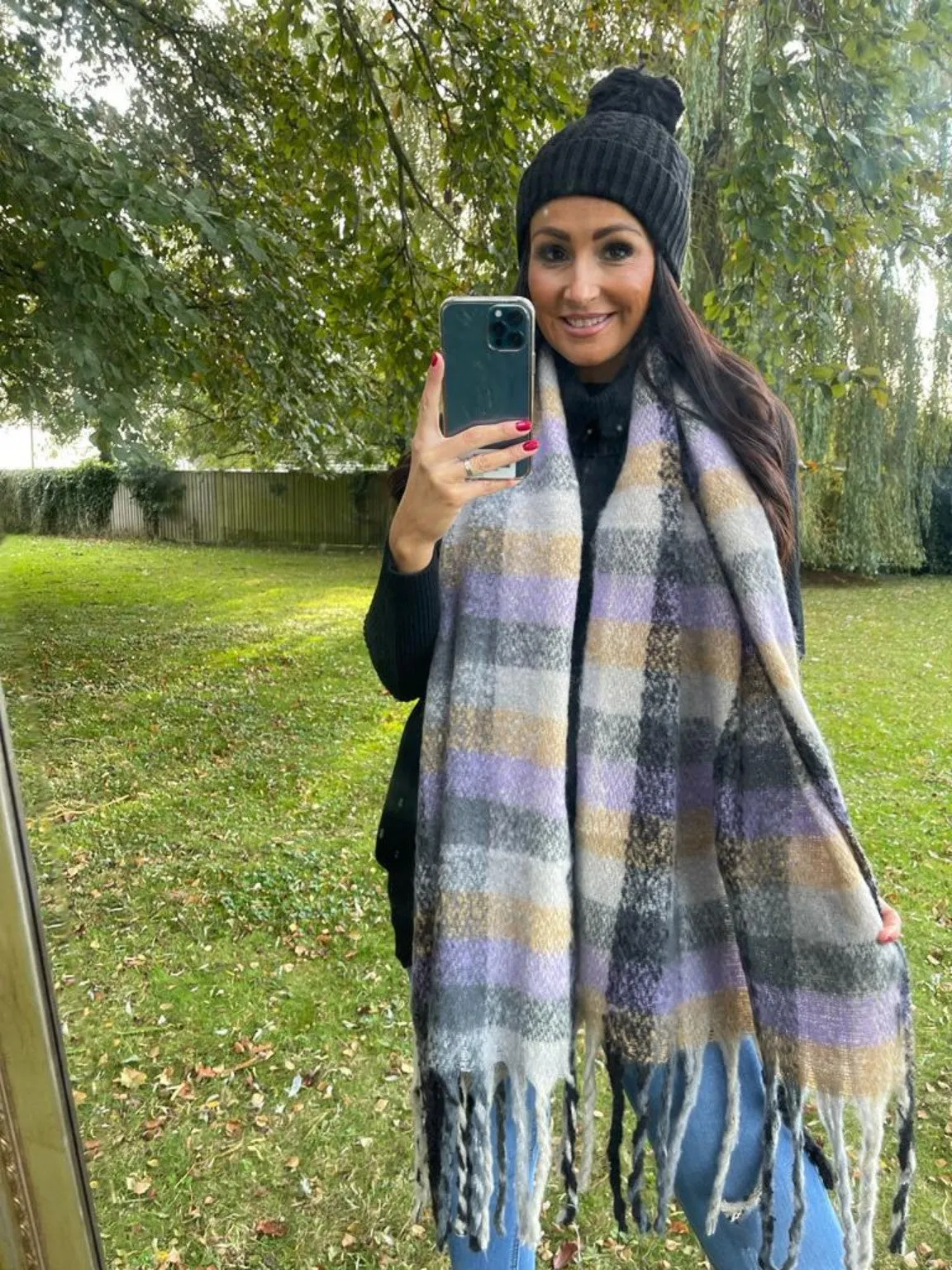 Big Checked Cosy Scarf